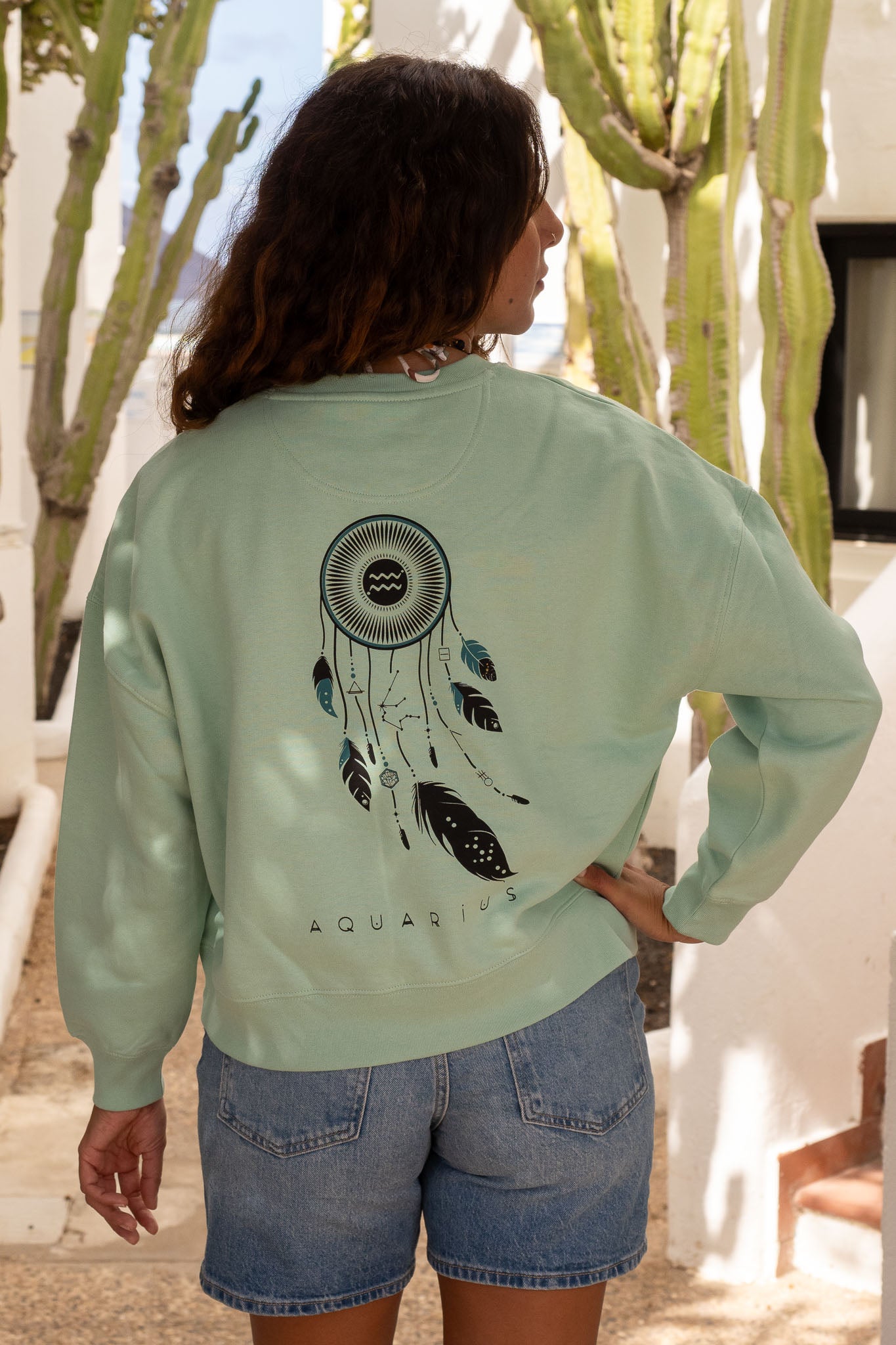 SUDADERA MAIA ACUARIO – sin capucha oversize ecológica de mujer