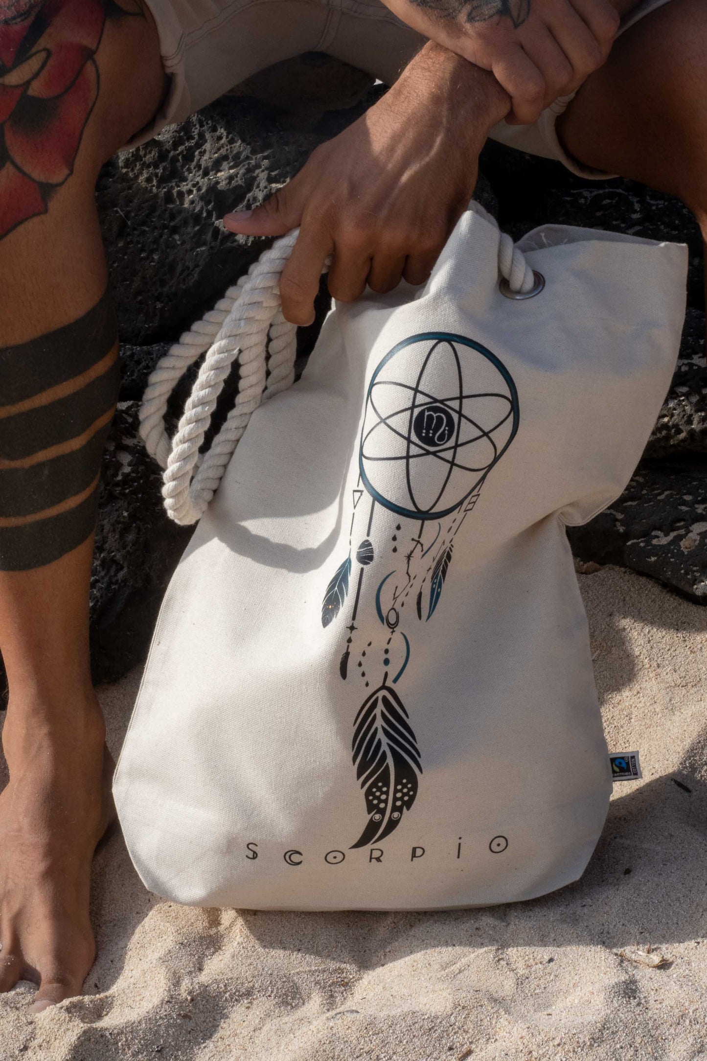 TOTE BAG VIBE ESCORPIO – Bolsa de algodón orgánico con atrapasueños del zodíaco