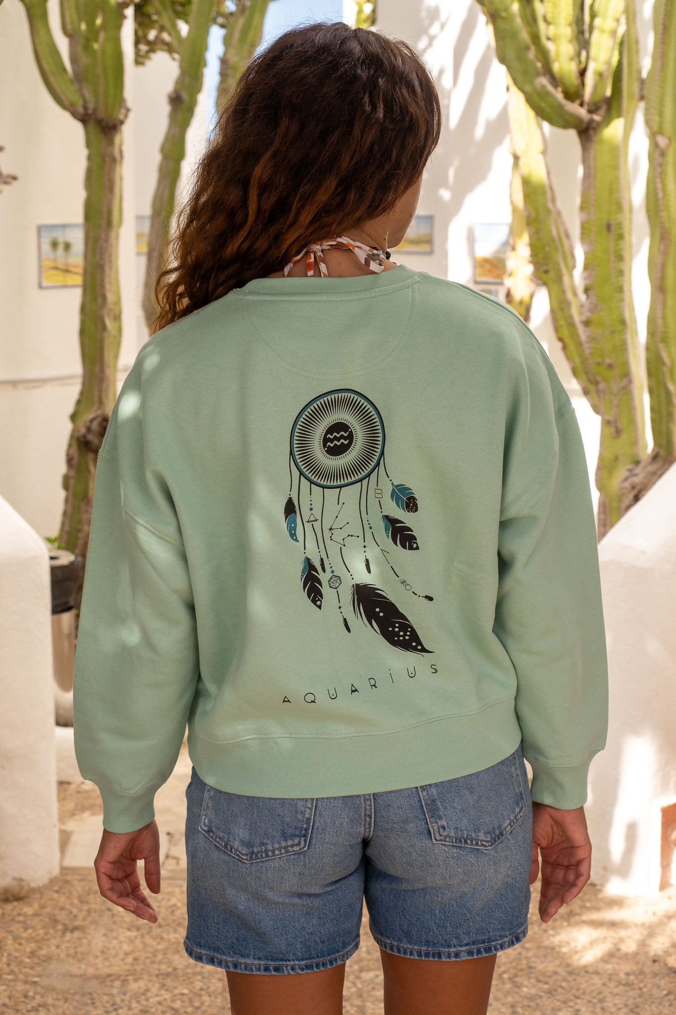 SUDADERA MAIA ACUARIO – sin capucha oversize ecológica de mujer