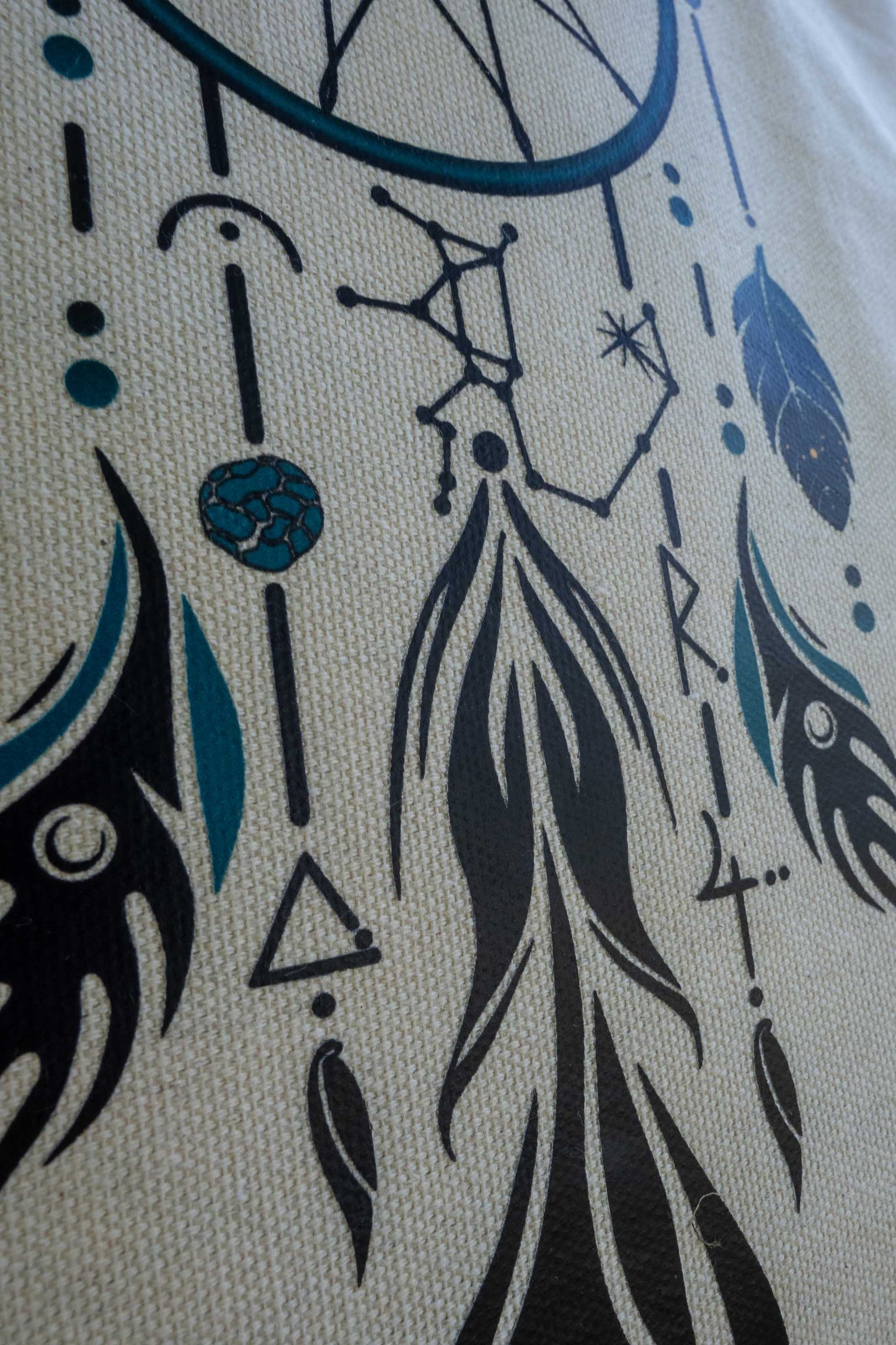 TOTE BAG VIBE SAGITARIO – Bolsa de algodón orgánico con atrapasueños del zodíaco