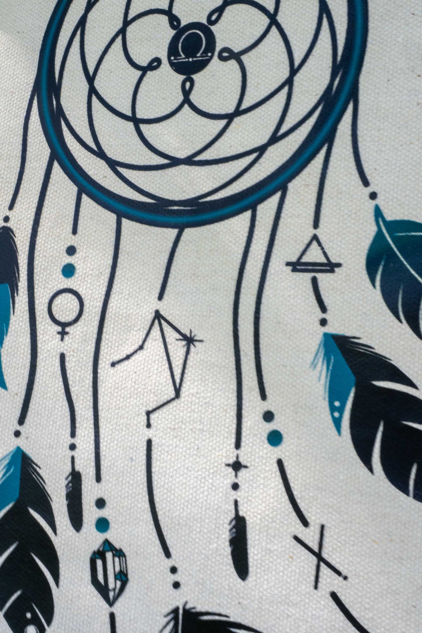 TOTE BAG VIBE LIBRA – Bolsa de algodón orgánico con atrapasueños del zodíaco