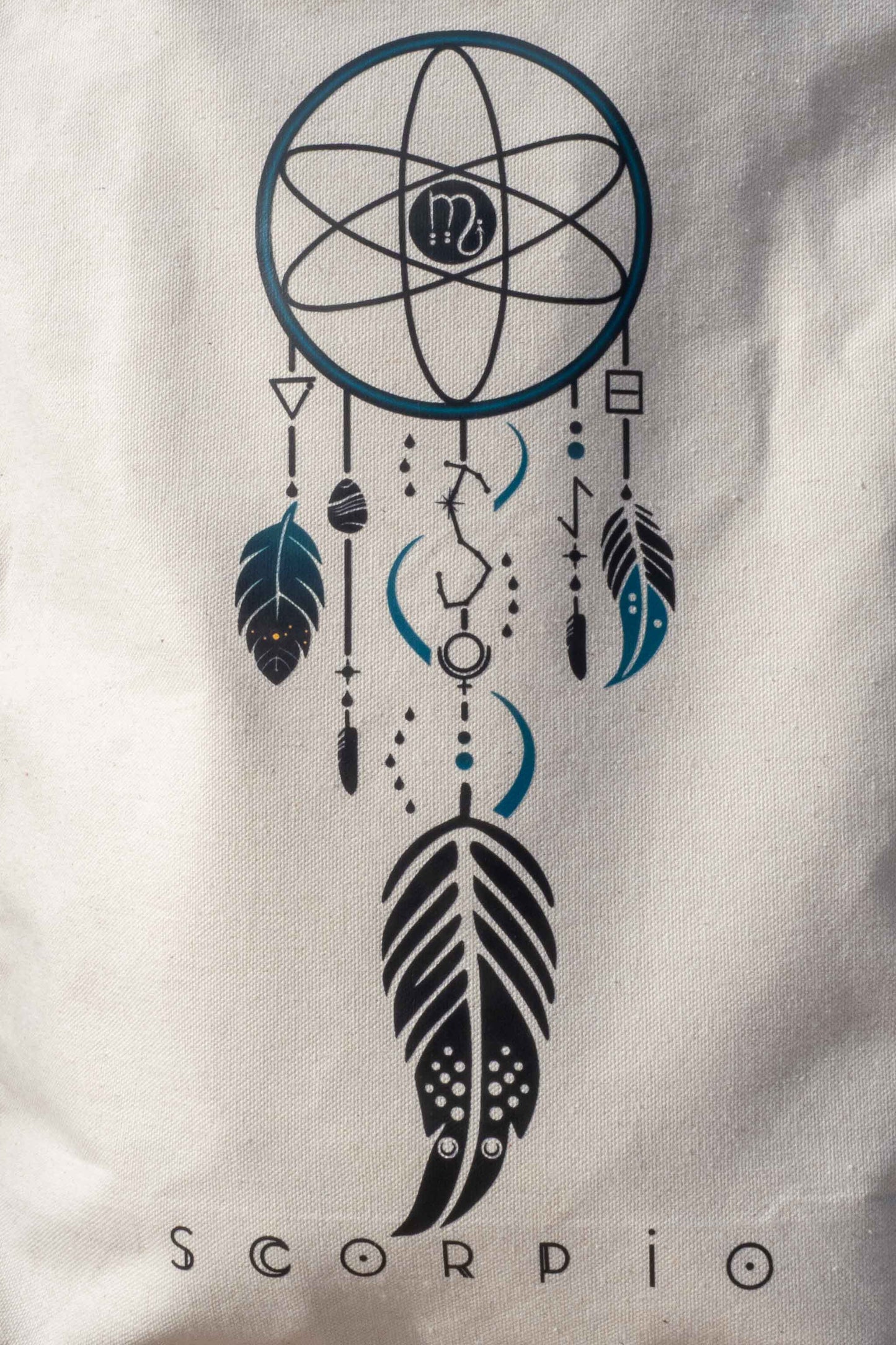 TOTE BAG VIBE ESCORPIO – Bolsa de algodón orgánico con atrapasueños del zodíaco
