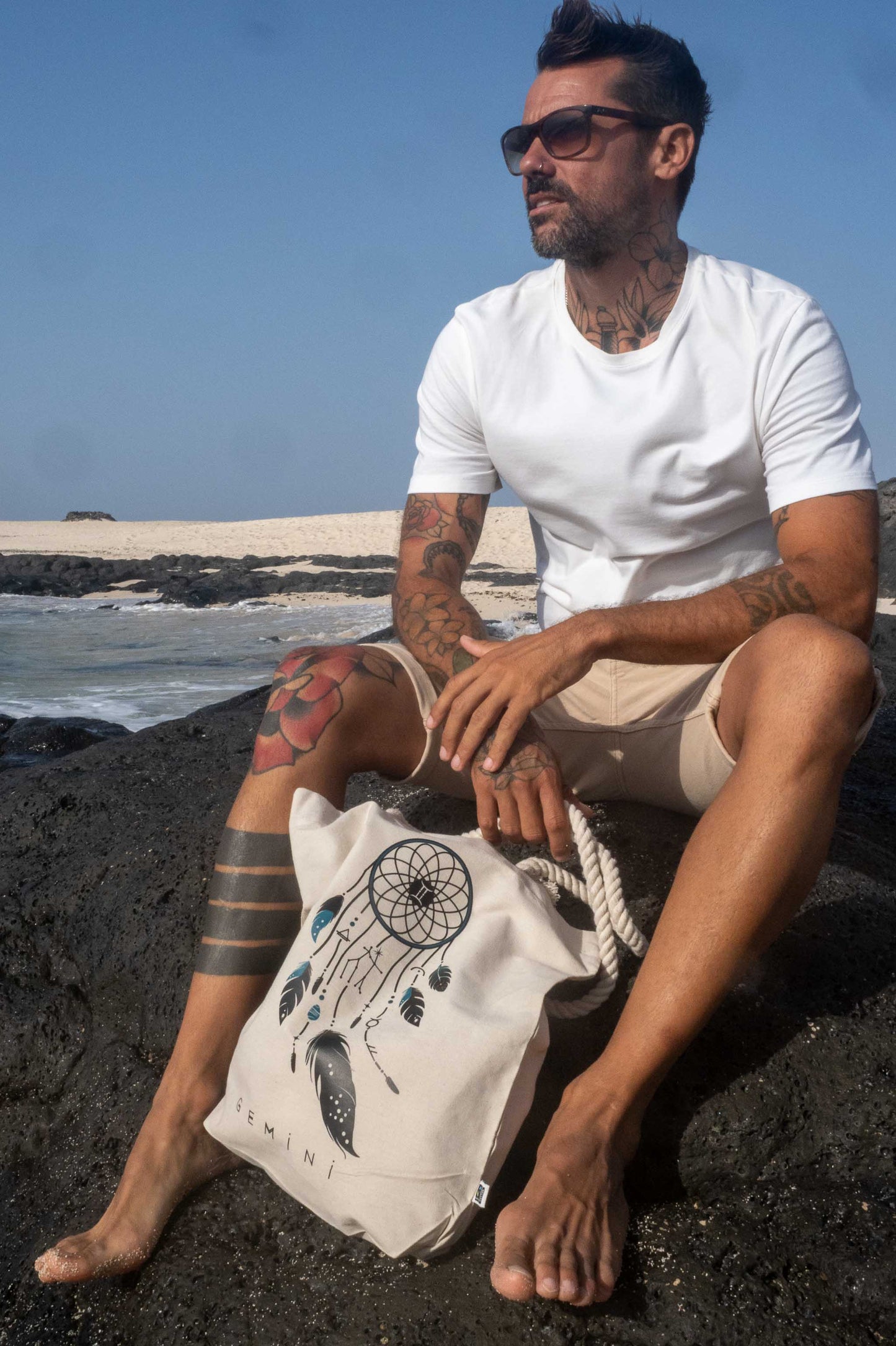 TOTE BAG VIBE GÉMINIS – Bolsa de algodón orgánico con atrapasueños del zodíaco