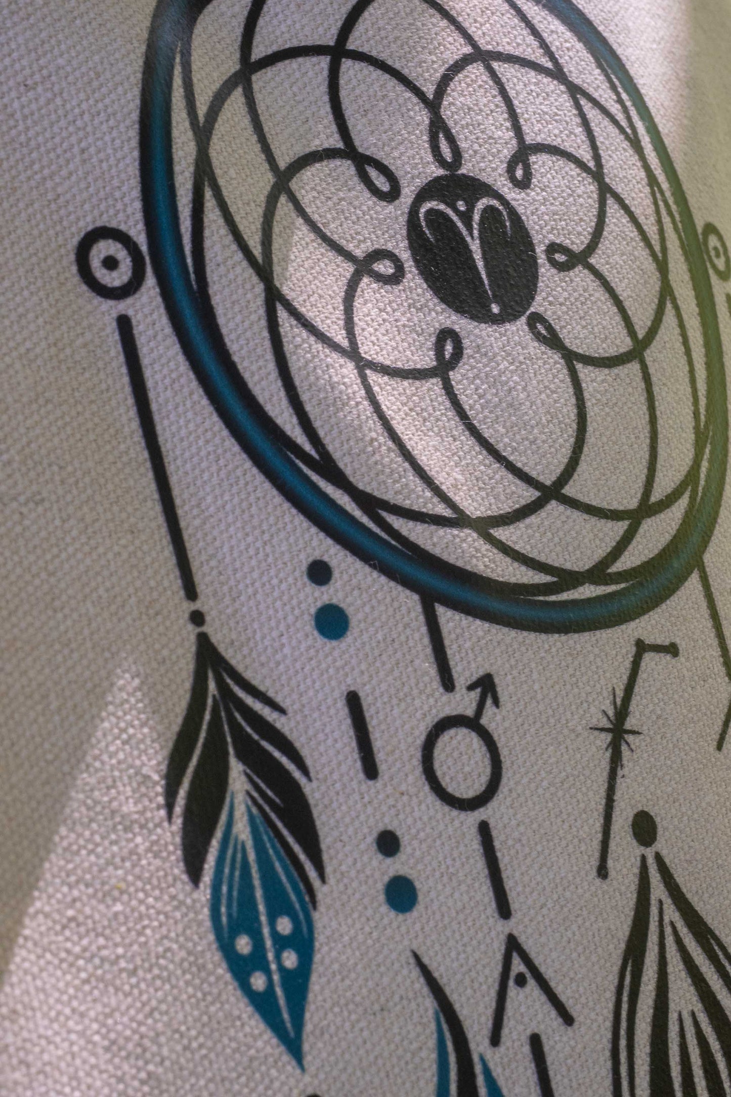 TOTE BAG VIBE ARIES – Bolsa de algodón orgánico con atrapasueños del zodíaco
