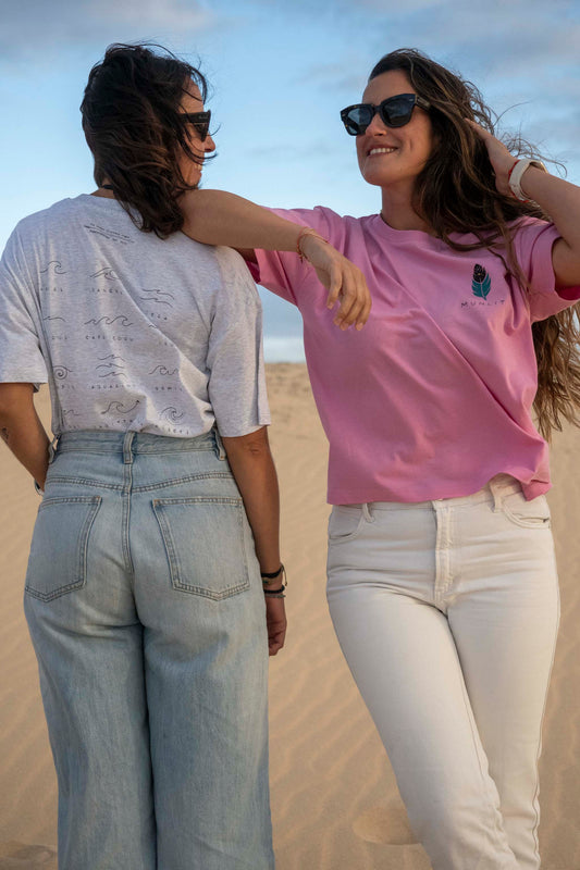 Camiseta LYRA Waves · oversize mujer y ecológica