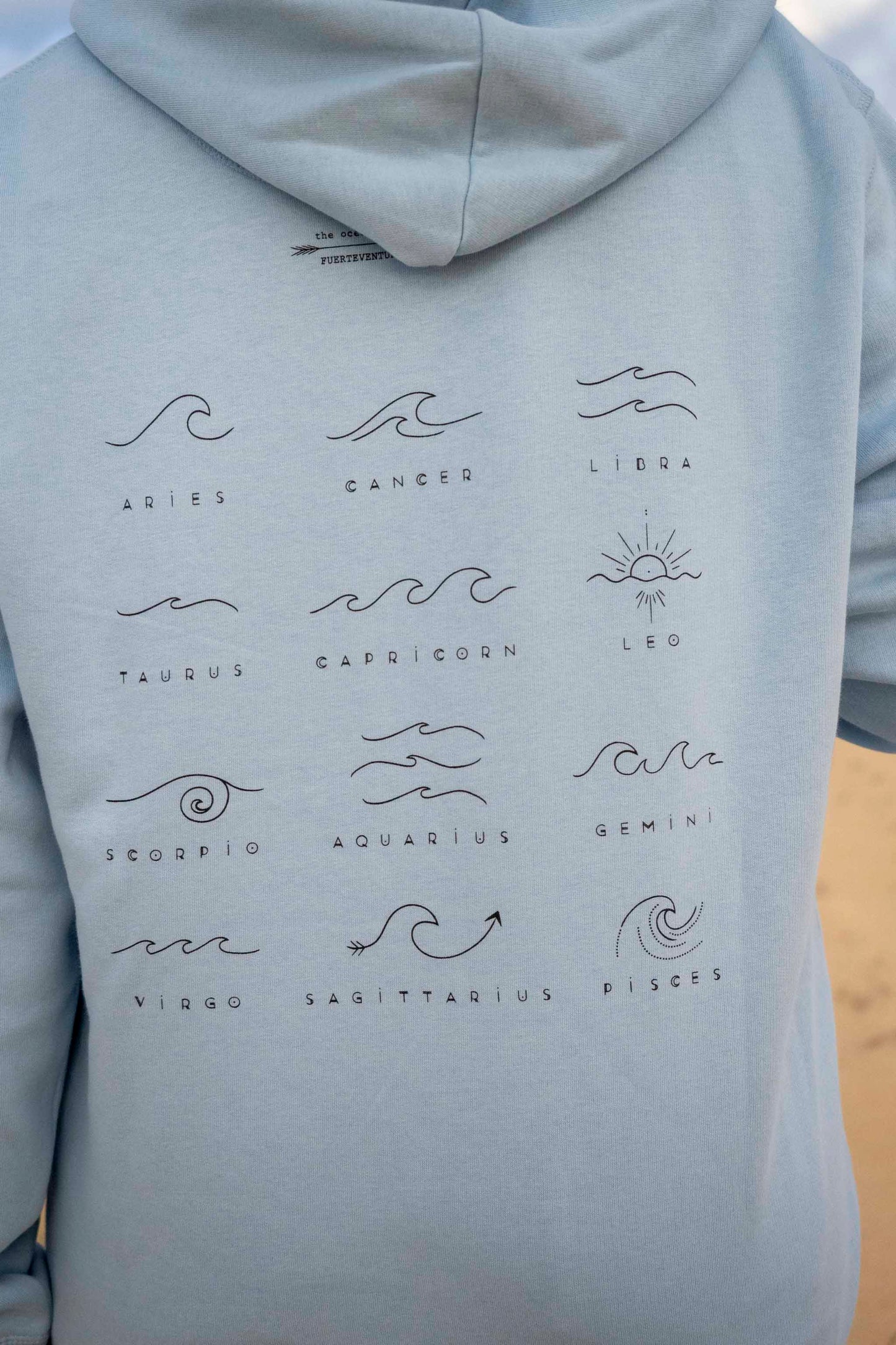 Sudadera ZENITH Waves · unisex y ecológica con capucha